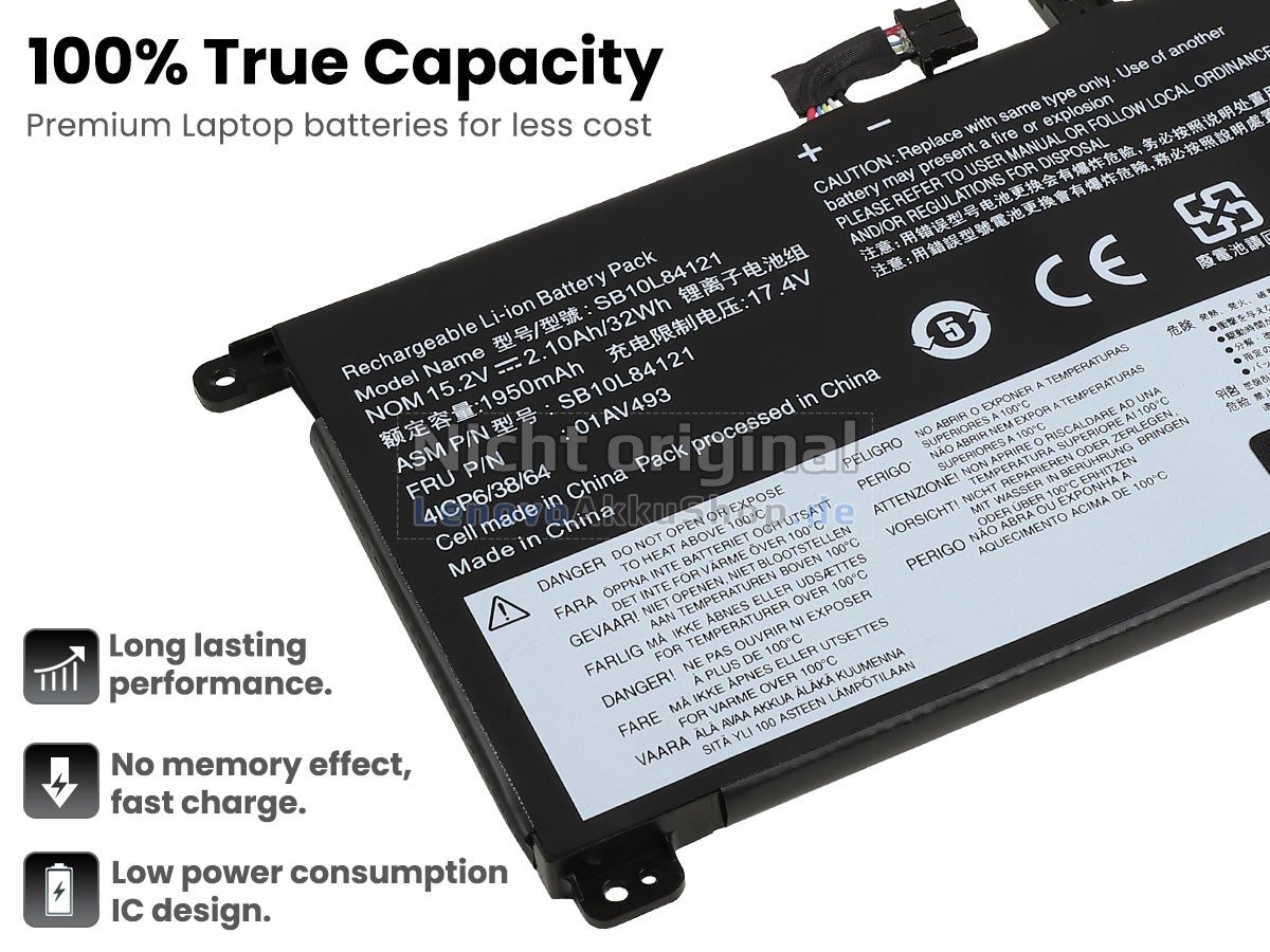 Hochwertige Akku für Lenovo ThinkPad T570 20H9005DUS