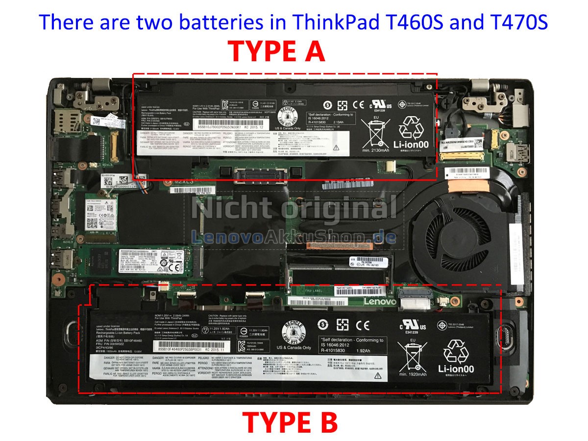 Hochwertige Akku für Lenovo ThinkPad T460S 20F9004FUS