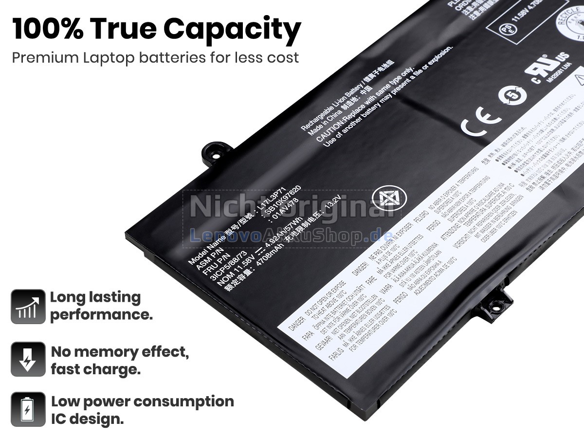 Hochwertige Akku für Lenovo ThinkPad T480S-20L80030XS