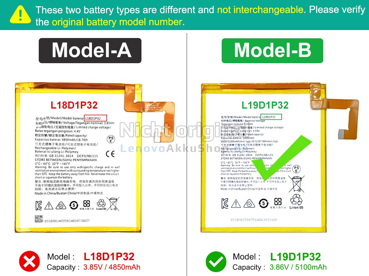 Hochwertige Akku für Lenovo TB328FU