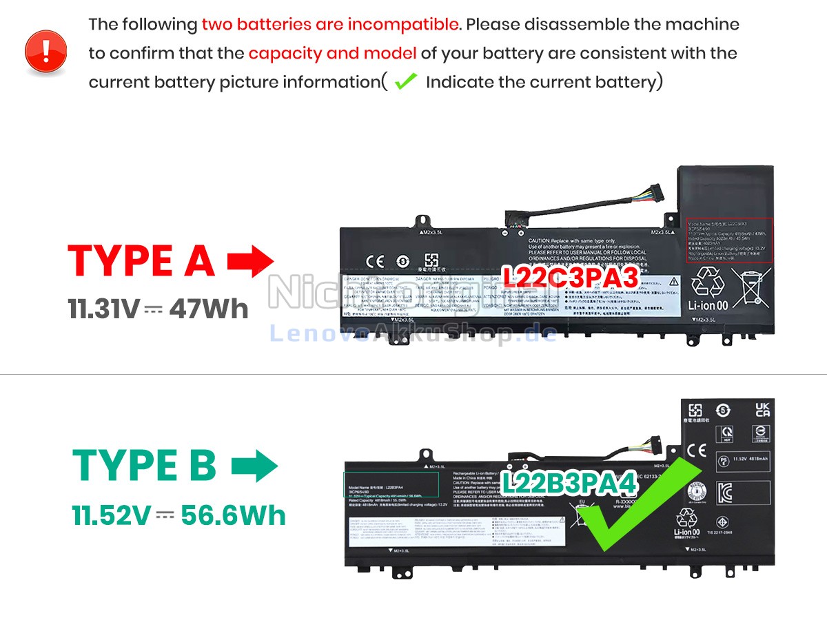 Hochwertige Akku für Lenovo IdeaPad SLIM 5 14ABR8-82XE008VRK