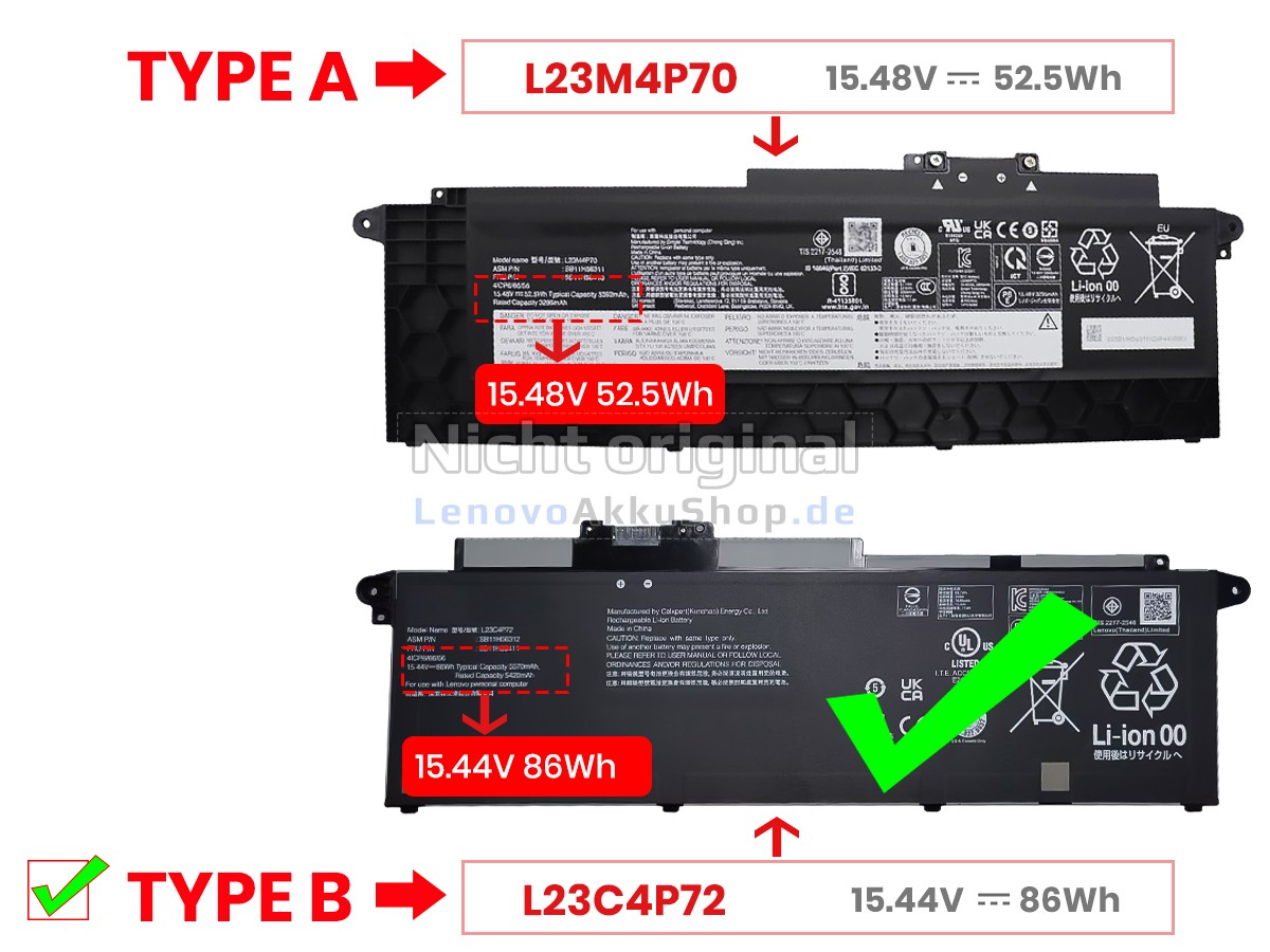 Hochwertige Akku für Lenovo ThinkPad T16 GEN 3-21MN005DPE