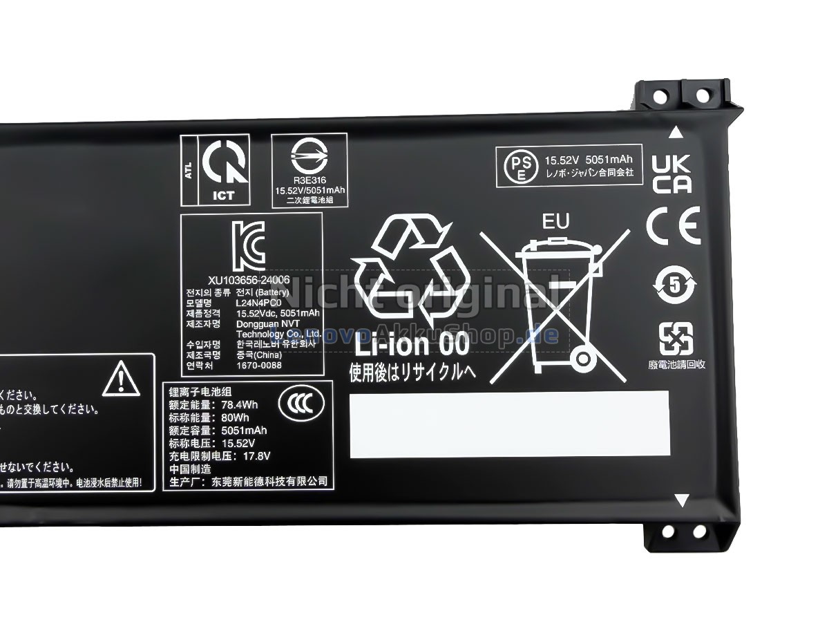 Hochwertige Akku für Lenovo LEGION 5 15AKP10-83F10039RK